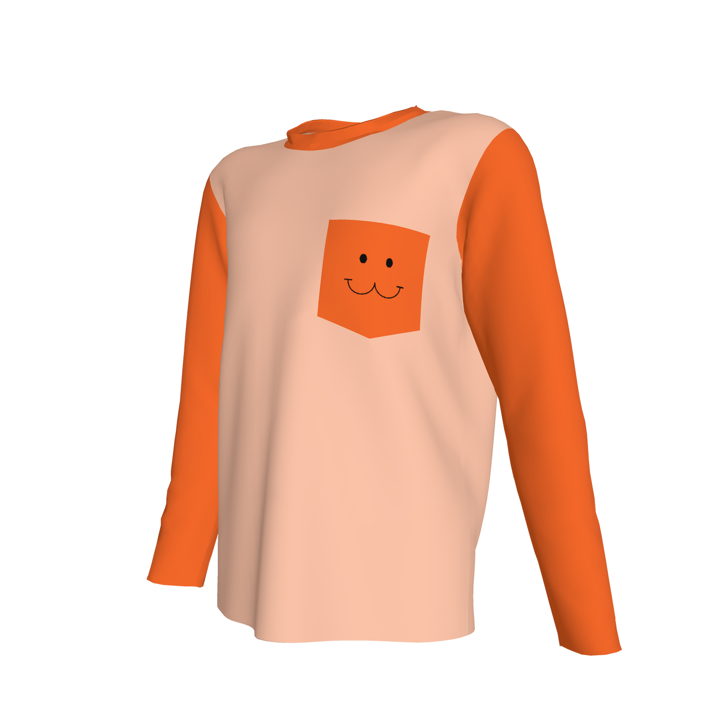 Cat Smile Long Sleeve Pocket T-Shirt