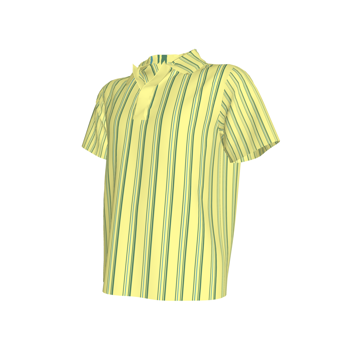 Kid's Polo in Light Yellow & Green in Organic Cotton Pique
