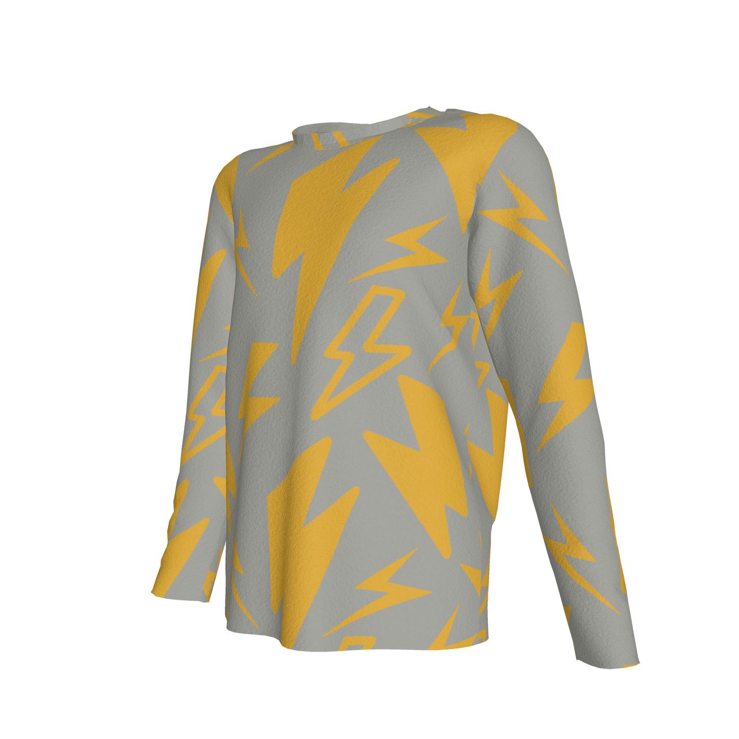 Kid's Long Sleeve TShirt in Light Grey Super Thunder in Cotton Spandex Lightweight Jersey