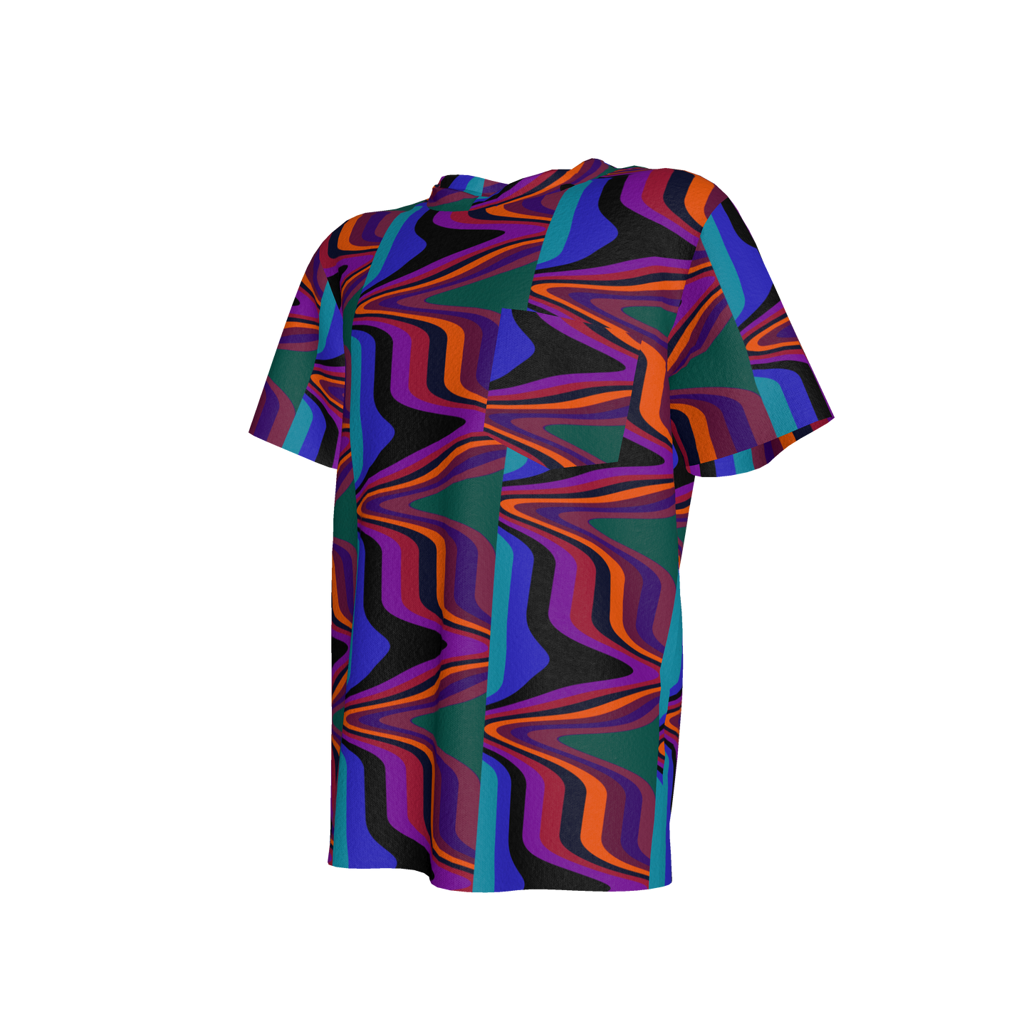 Kid's Pocket T-Shirt in Fun Retro Purple in Cotton Spandex Lightweight Jersey