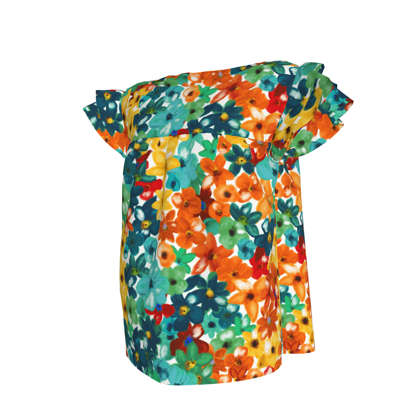 Kid's Ruffled Sleeve Top in Fleur de Esti