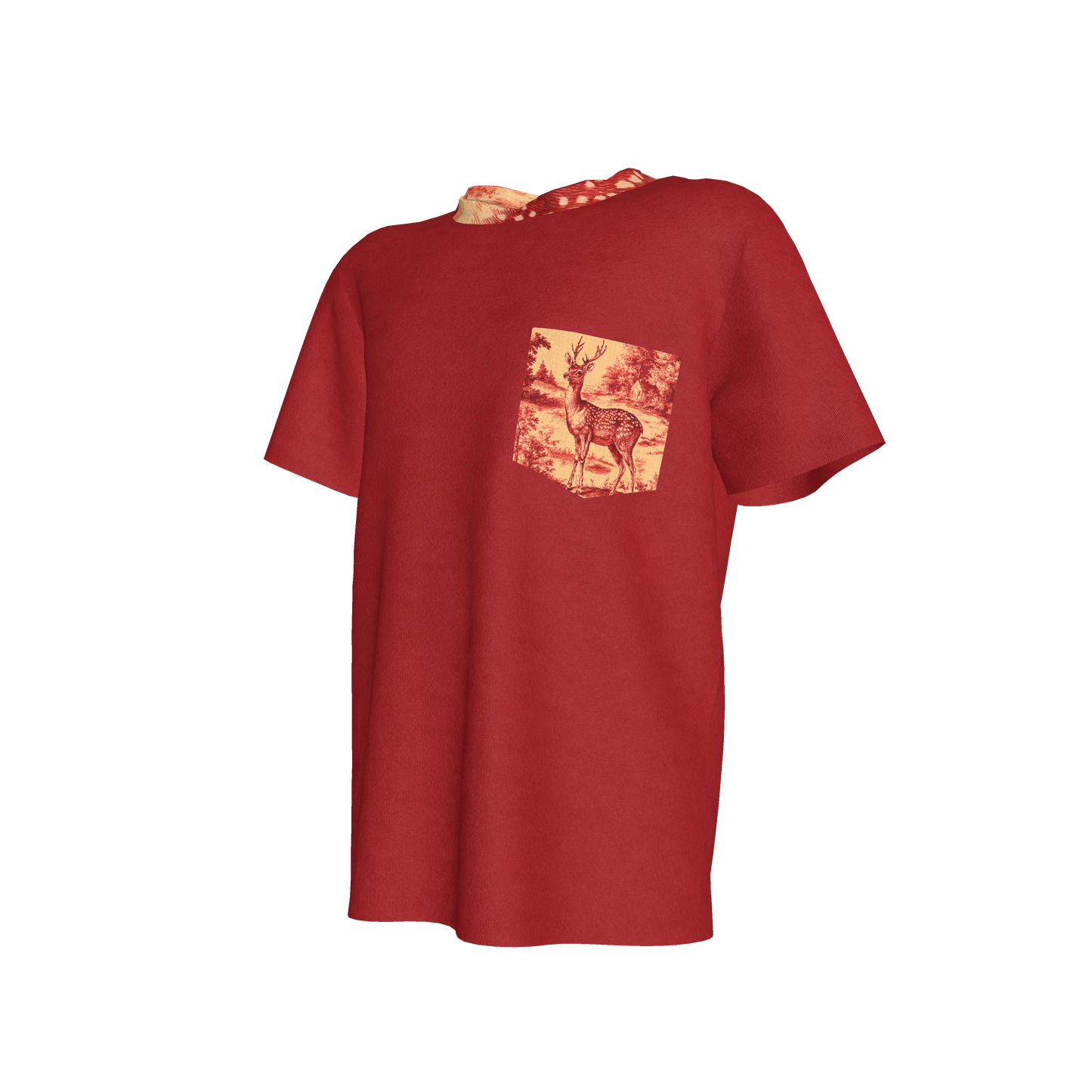 Red Adventure Deer Pocket Tee