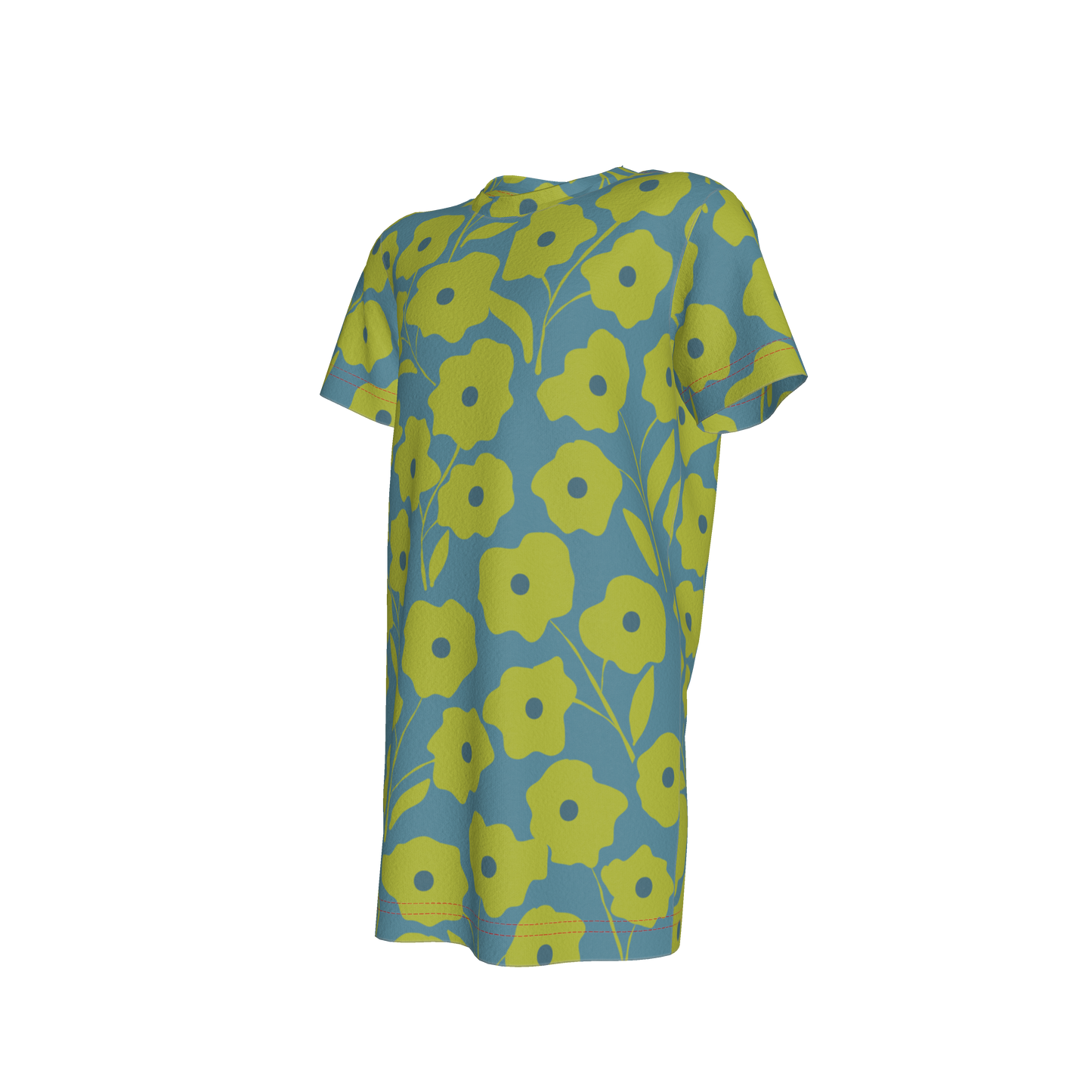 Green Floral T-Shirt Dress