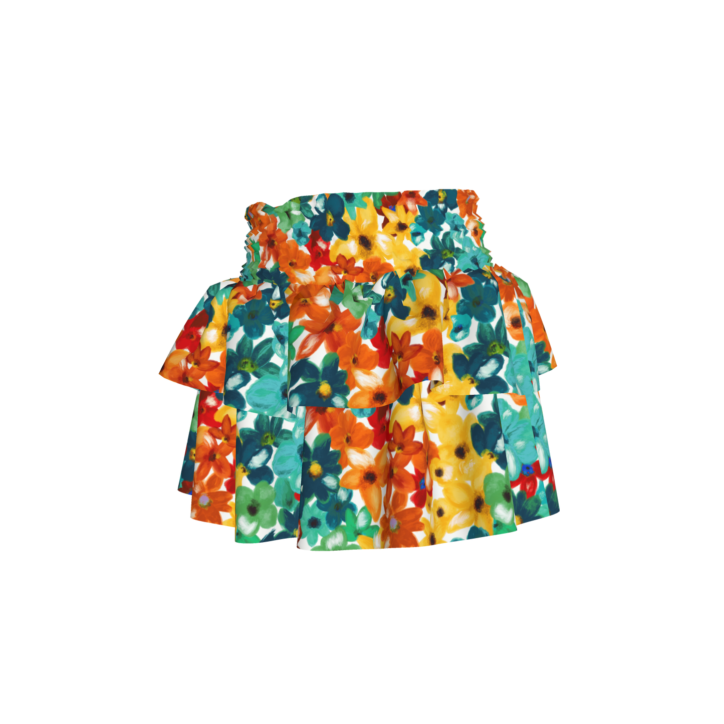 Kid's Smocked Ruffle Skirt in Fleur de Esti
