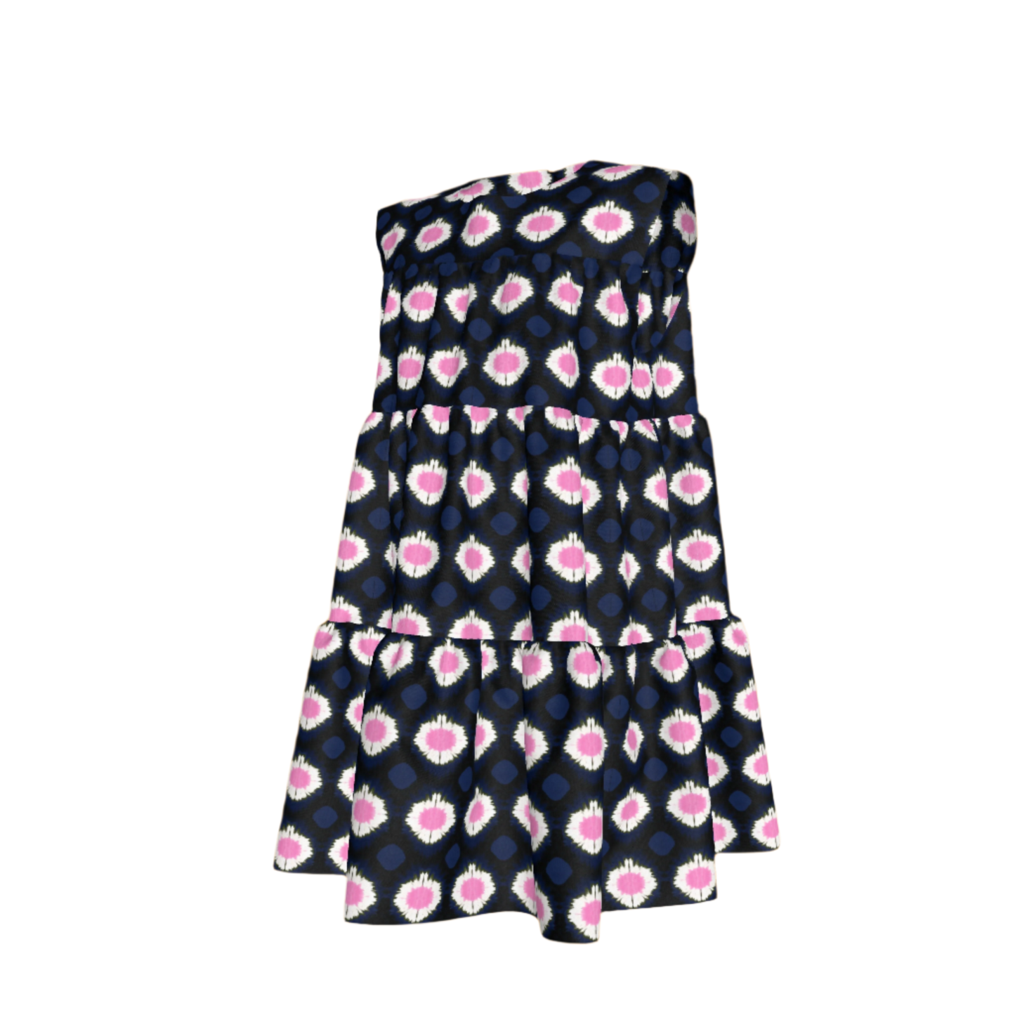 Kid's Ruffle Dress With Lining in Ink Tie Dye