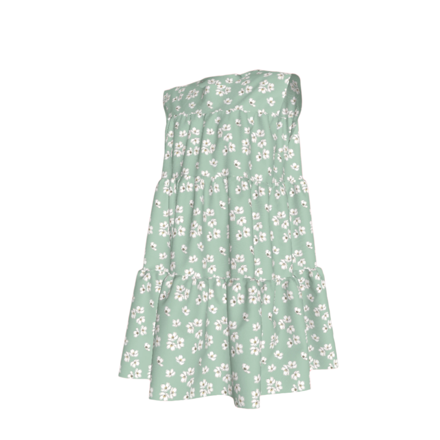 Kid's Ruffle Dress With Lining in Sage Primrose
