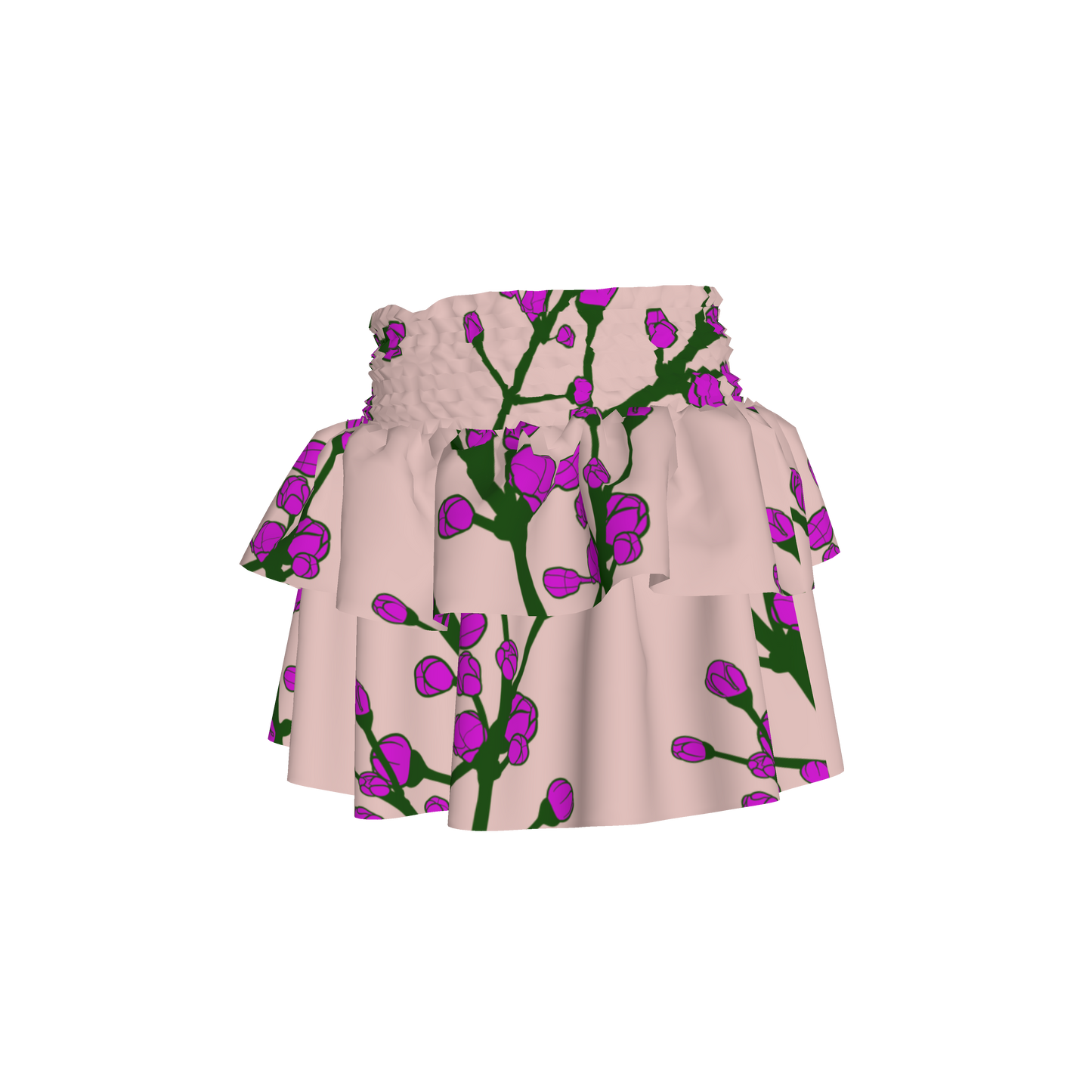 Floral Lilac Ruffle Skirt