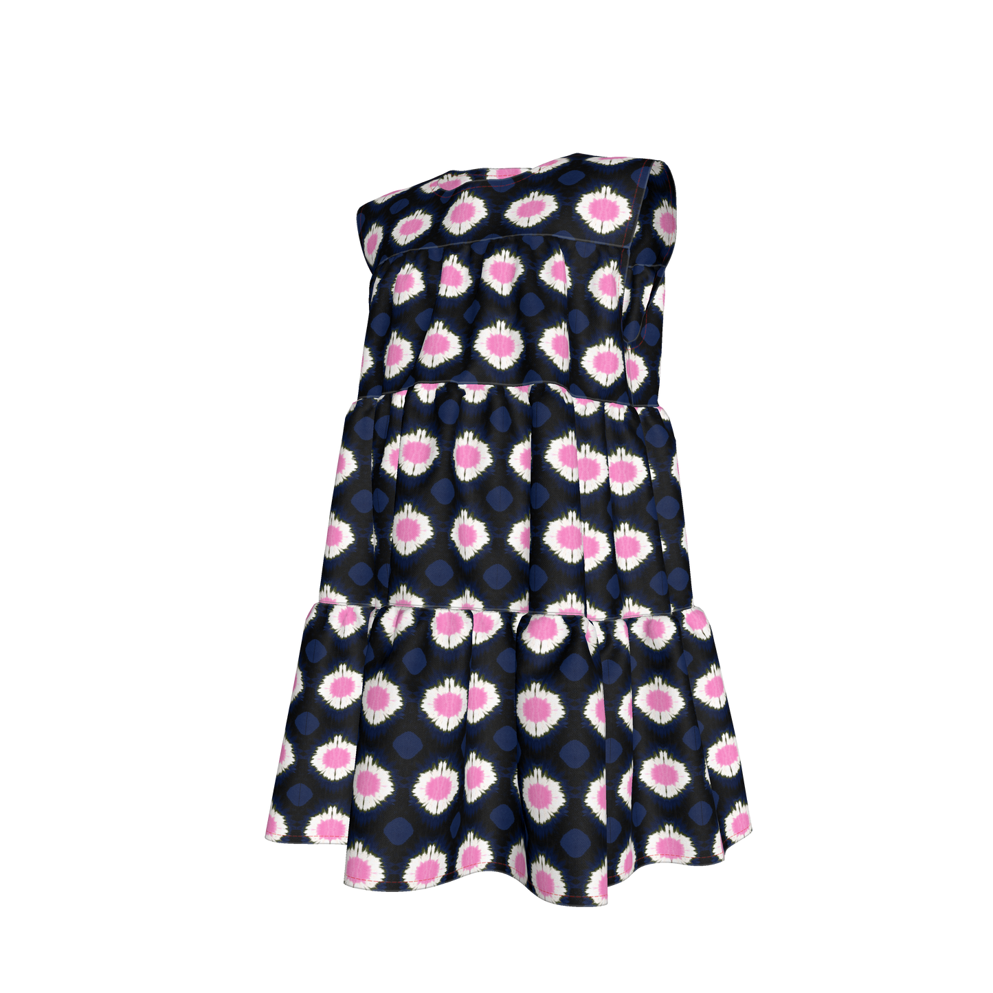 Kid's Ruffle Dress in Ink Tie Dye