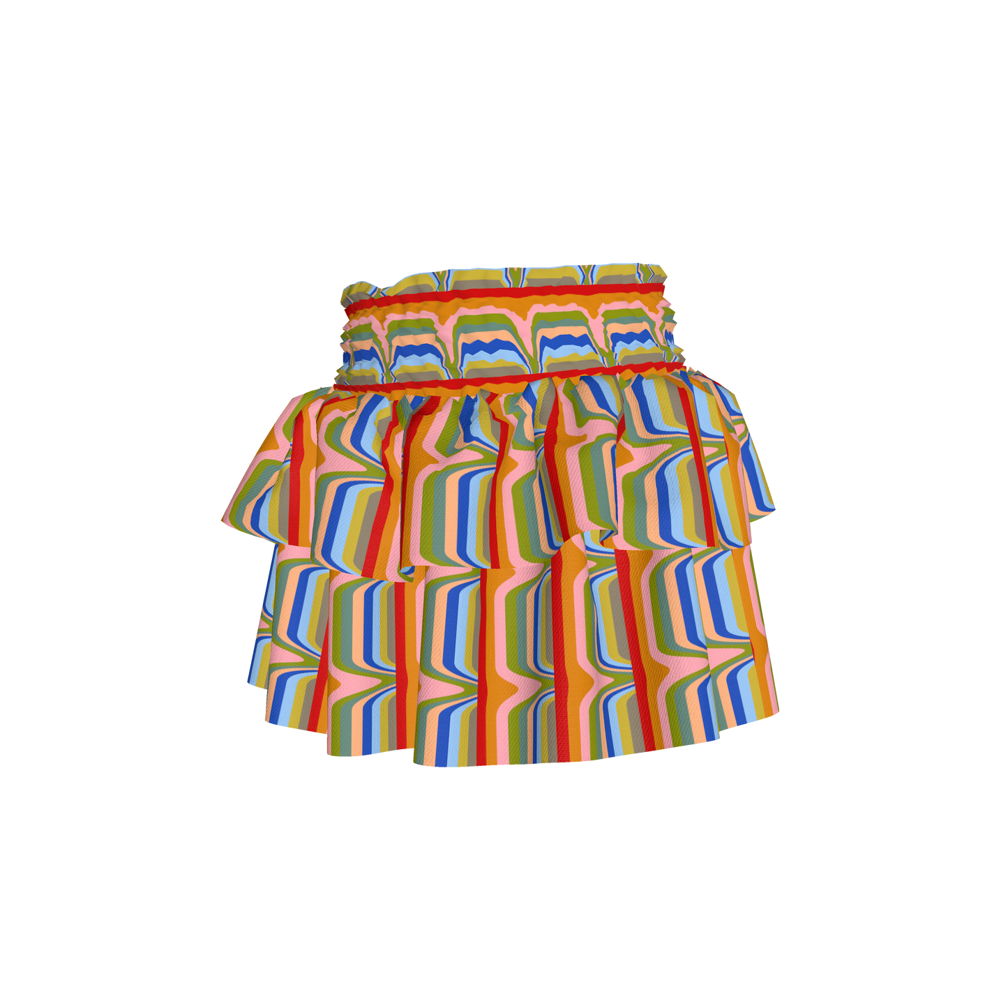 Kid's Smocked Skirt in Fun Retro in Light Cotton Slub