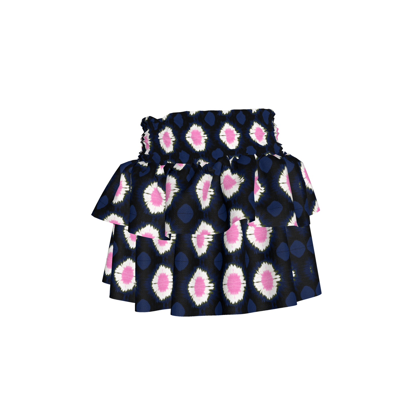 Kid's Smocked Ruffle Skirt in Ink Tie Dye