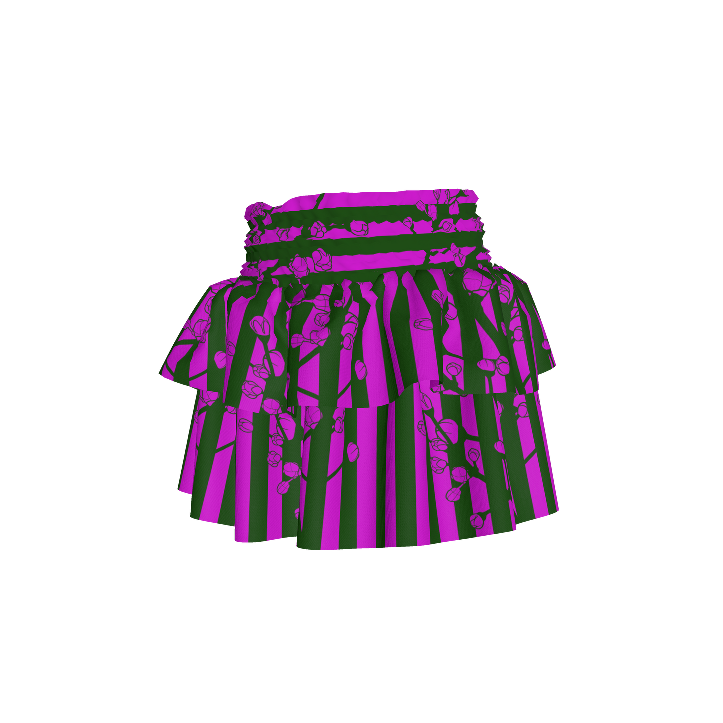 Floral Smocked Ruffle Skirt