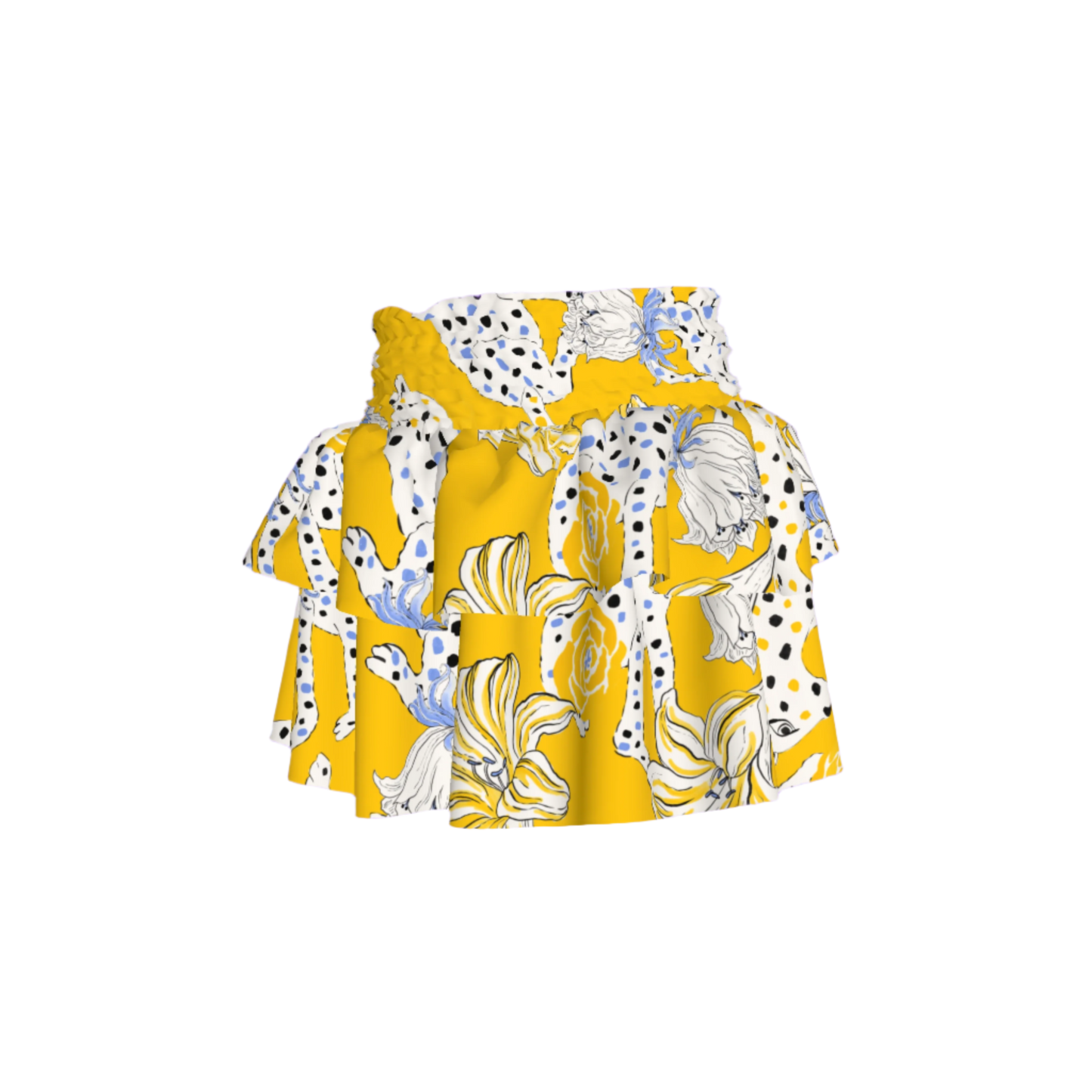 Kid's Smocked Skirt in Sketching Summer Yellow