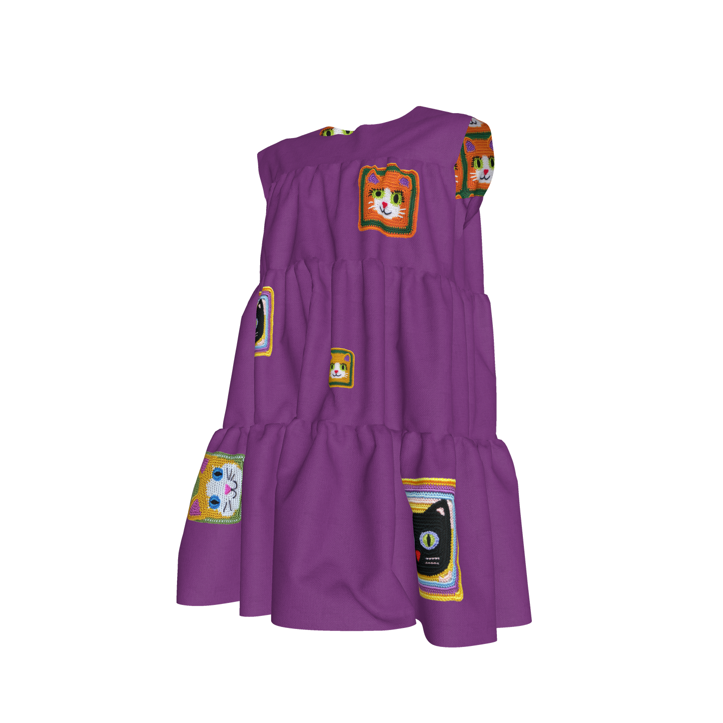 Cat Crochet Dress in Magic Purple