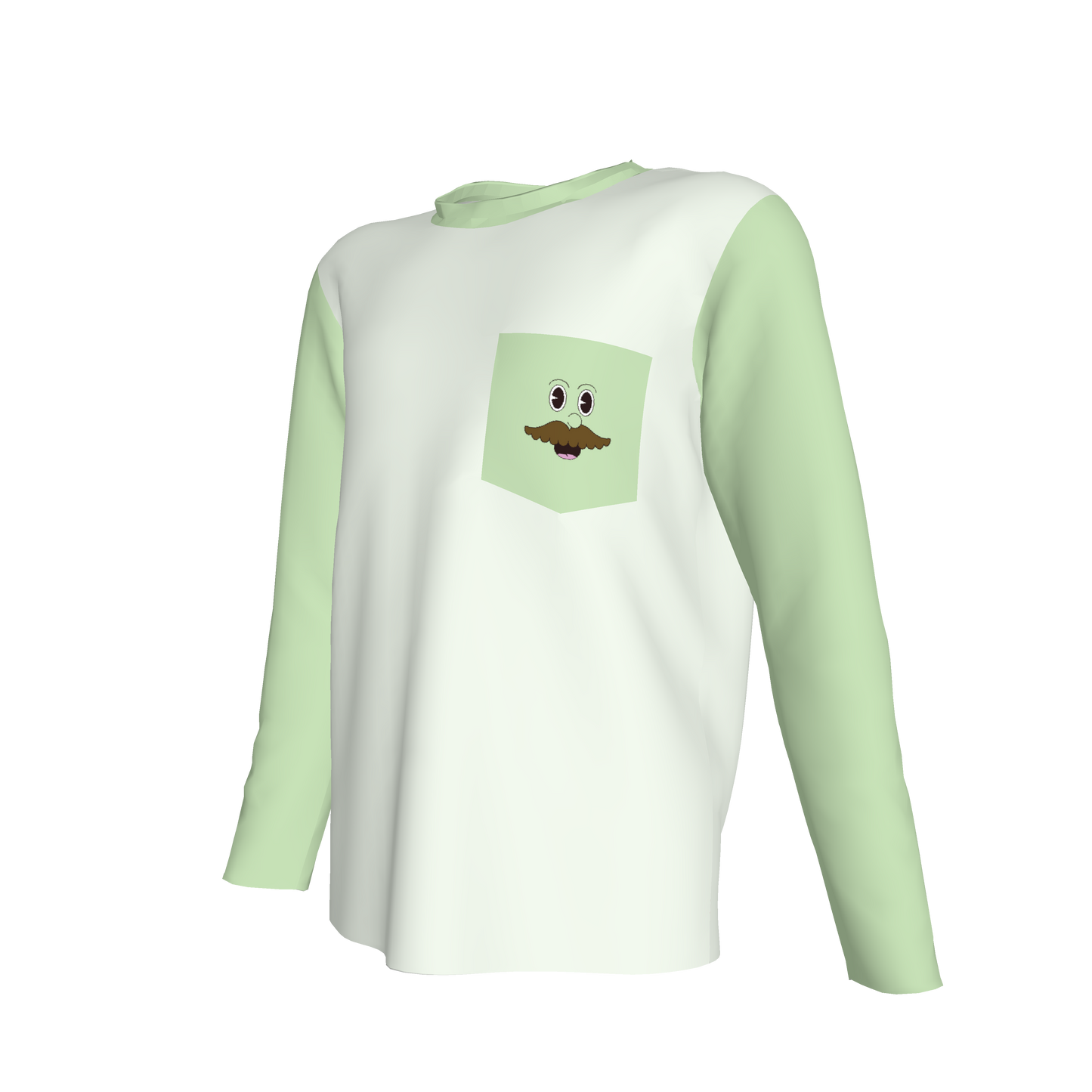 Mustache Long Sleeve Pocket T-Shirt