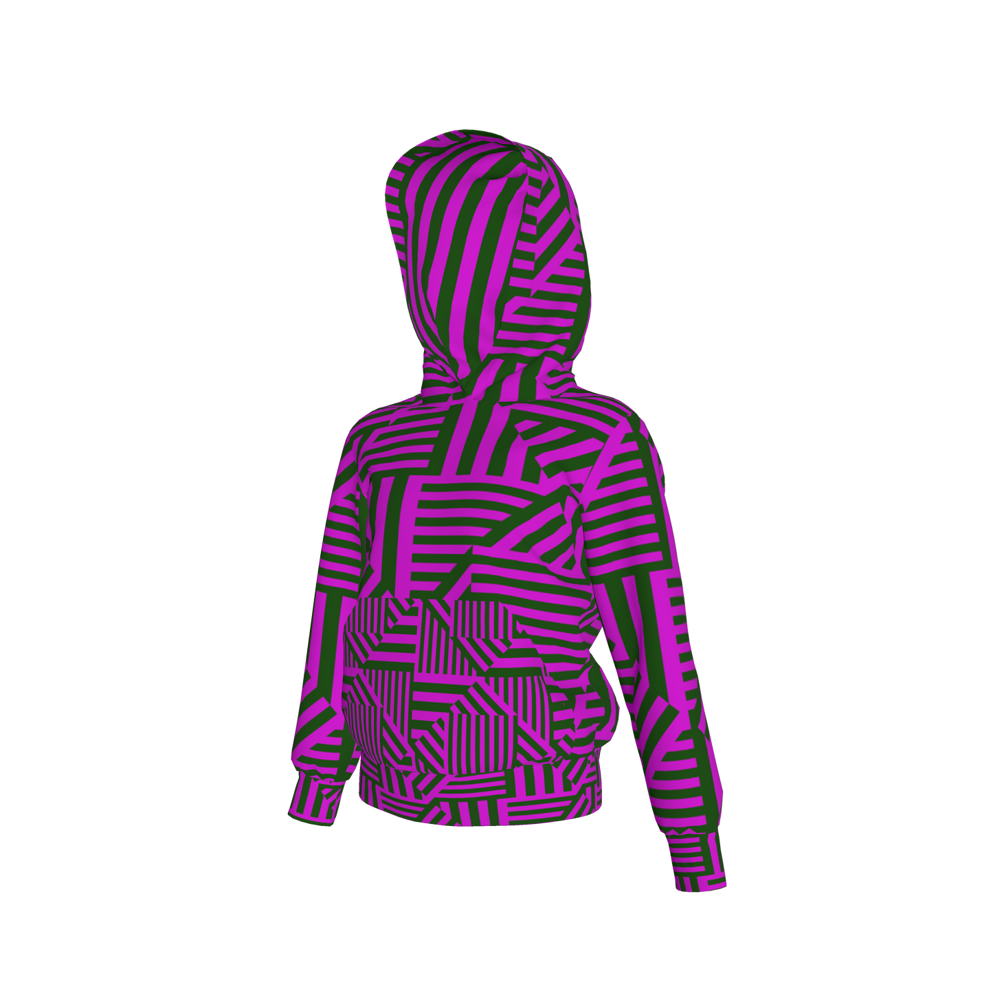 Purple & Green Stripes Pullover hoodie
