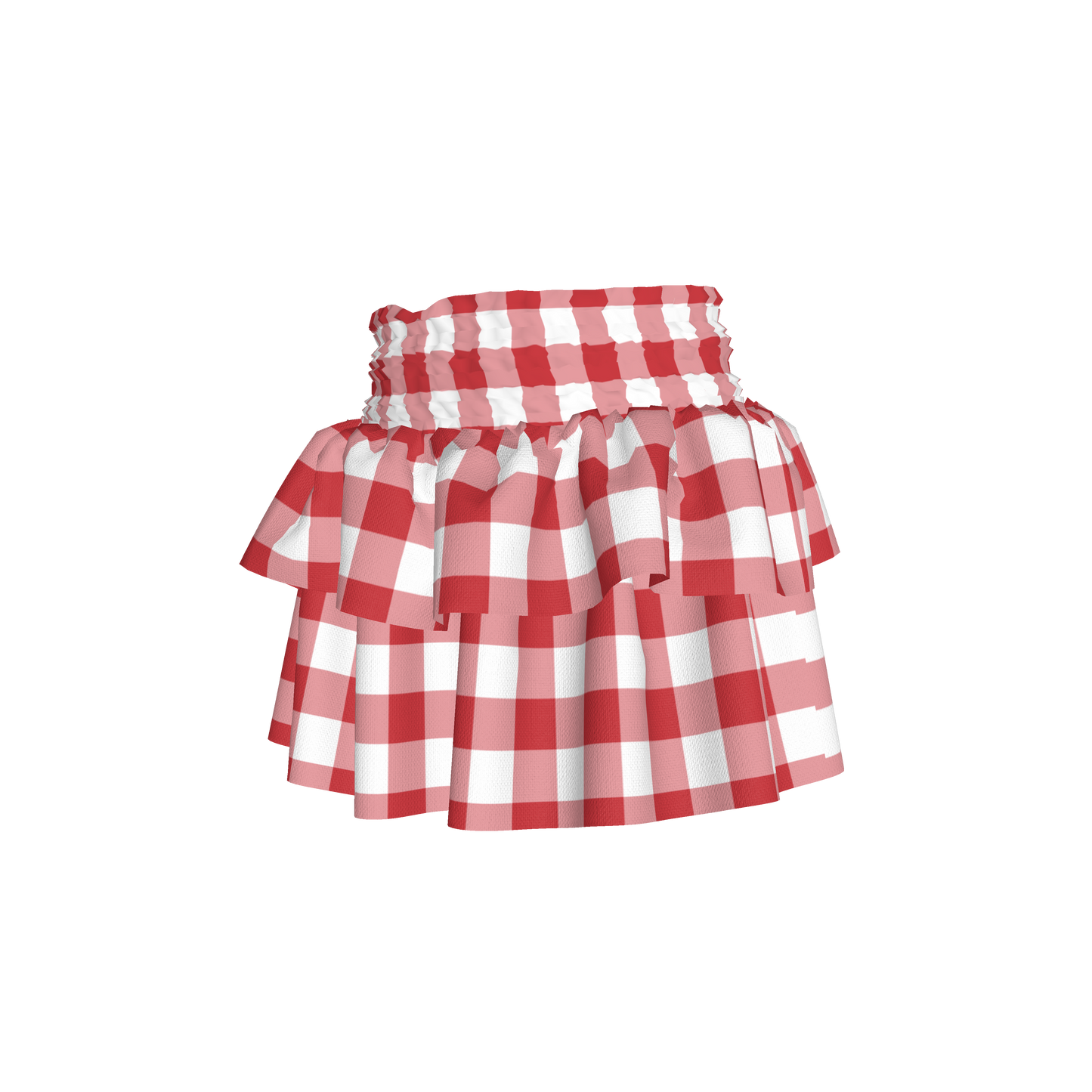Smocked Ruffle Skirt in Red Gingham