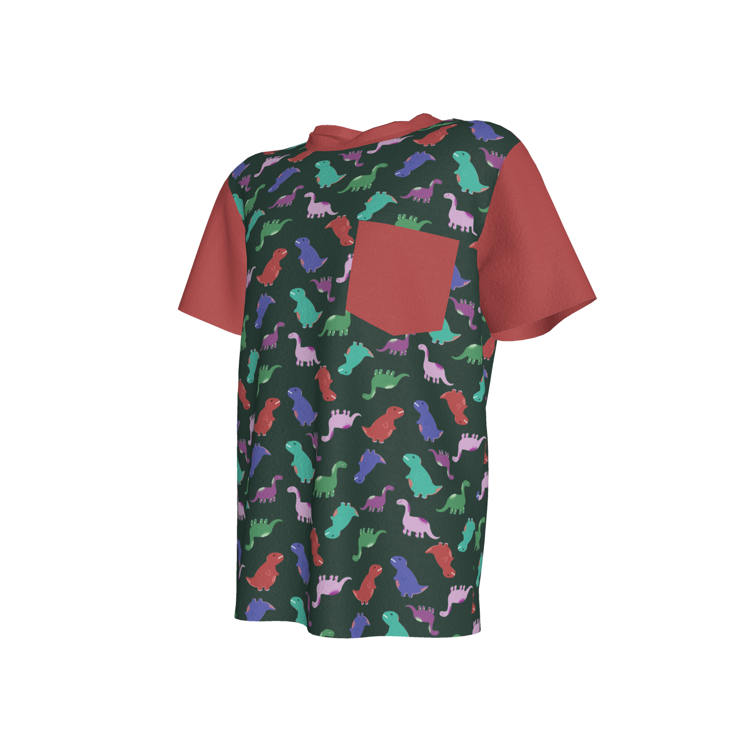 Red Dino Party Pocket T-Shirt