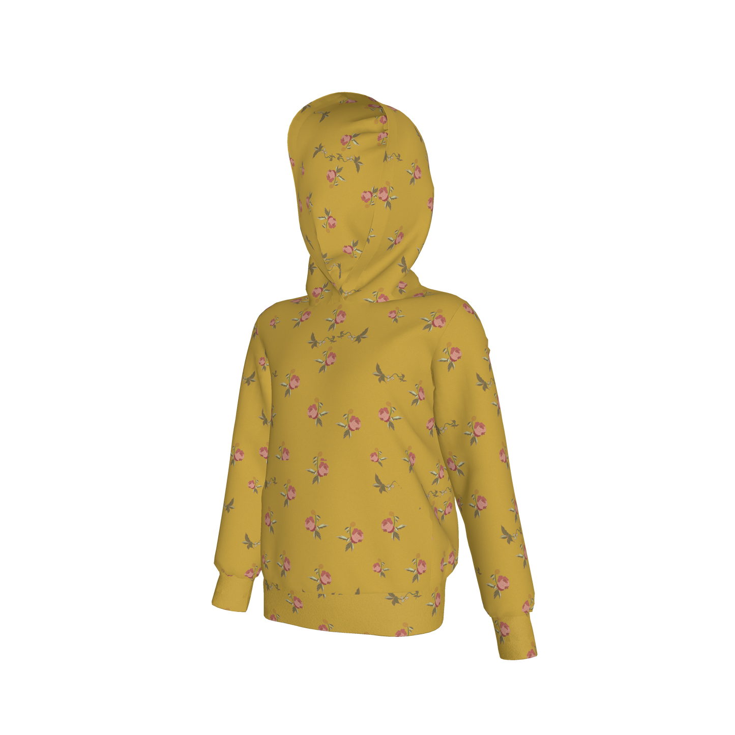 Kid's Pullover Hoodie in Belle Bloom Yellow in Fleece Back Stretch Organic Terry