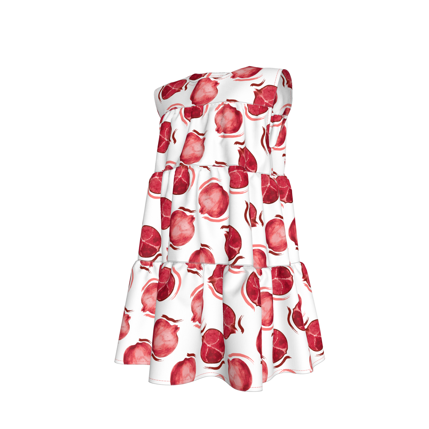 Kid's Ruffle Dress in Spring Pomegranates
