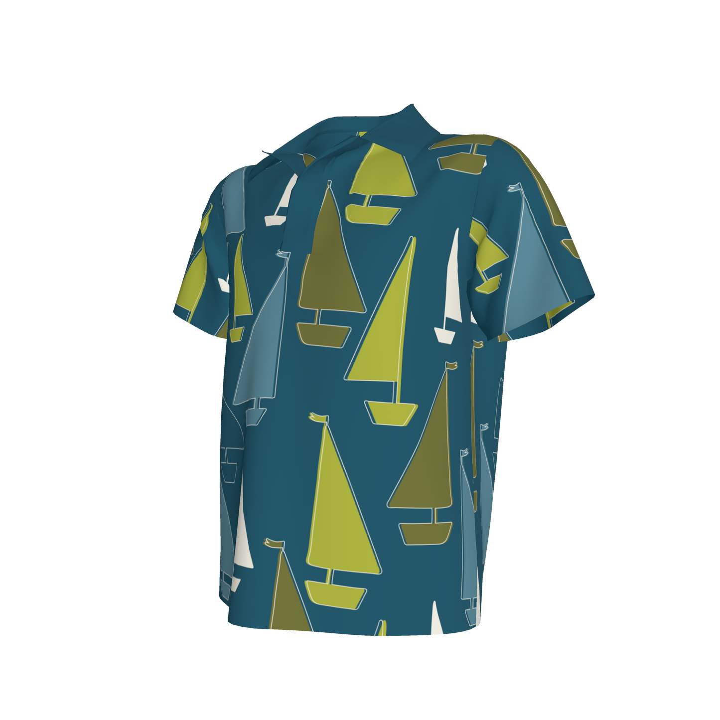 Teal Sailboats Polo