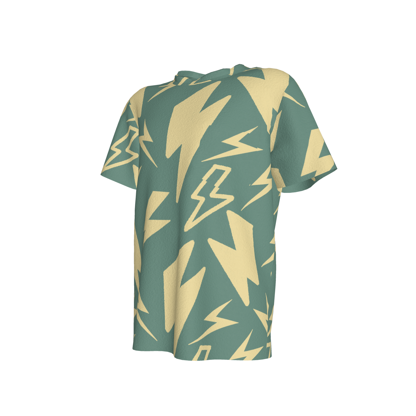 Kid's Pocket T-Shirt in Acqua Super Thunder in Cotton Spandex Lightweight Jersey