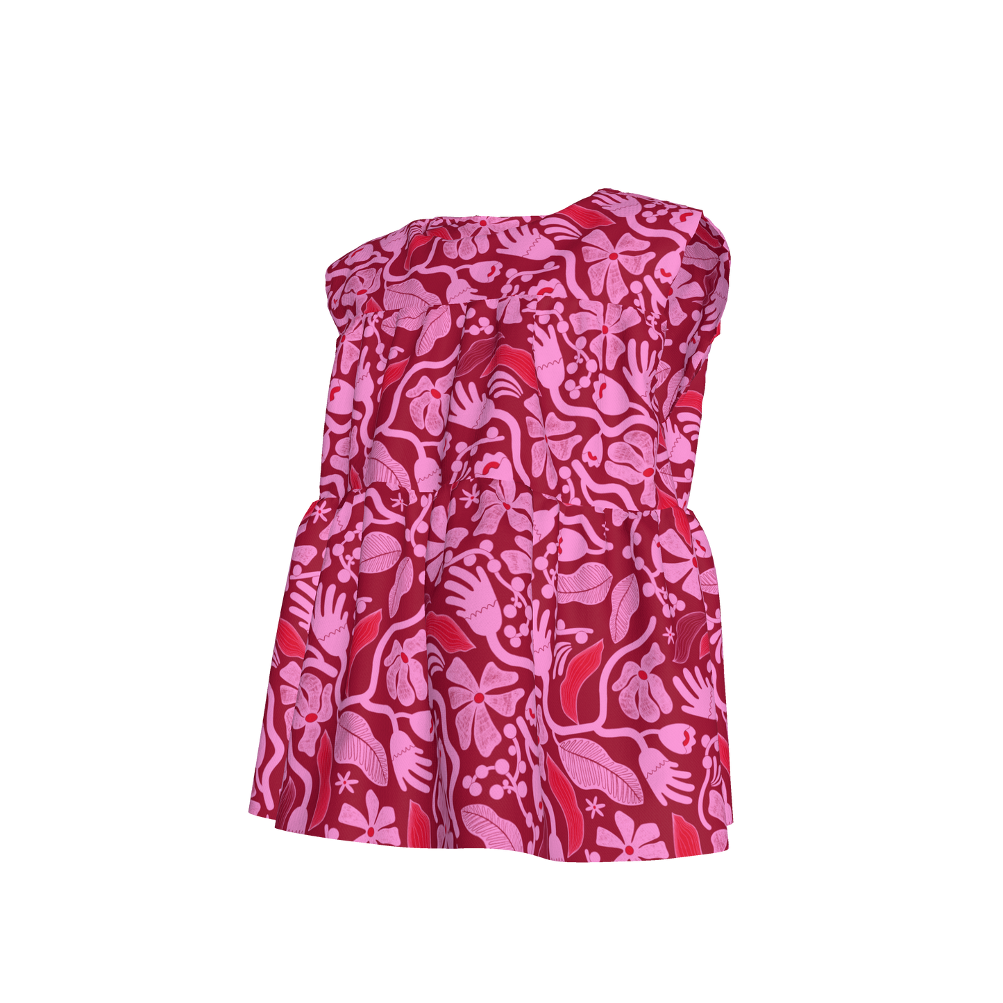 Magenta Ruffle Top