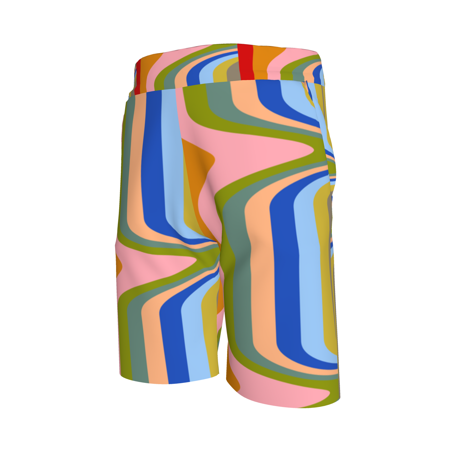 Kid's Knit Shorts in Fun Retro in Organic Cotton Pique