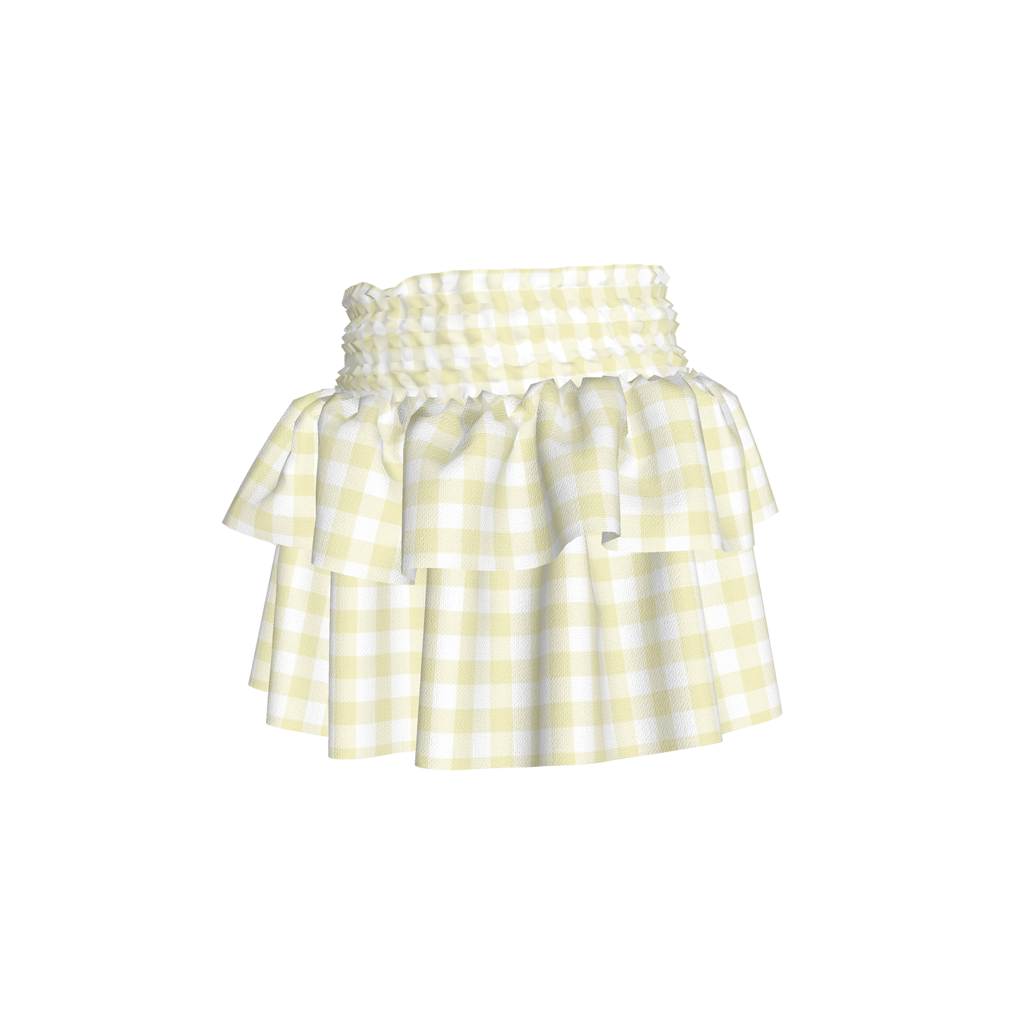 Smocked Ruffle Skirt in Pastel Yellow Gingham