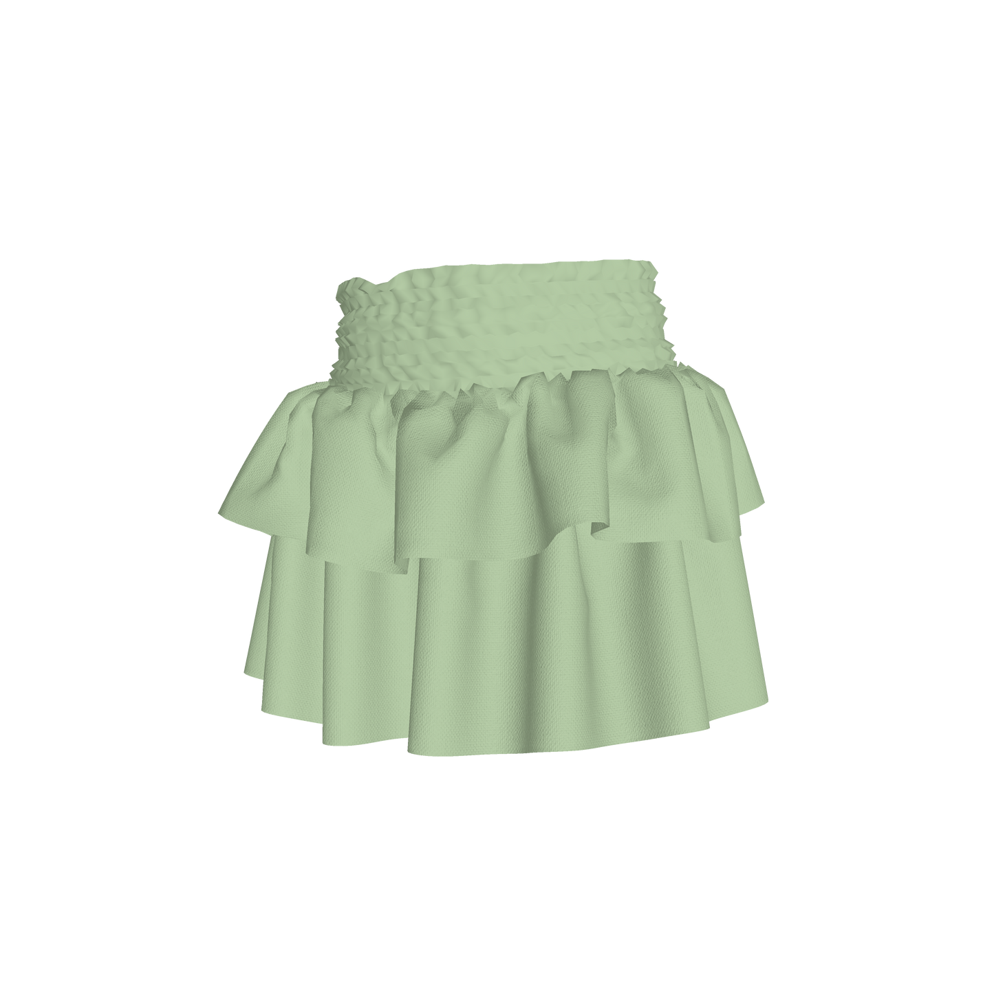 Smocked Ruffle Skirt in Solid Pastel Green