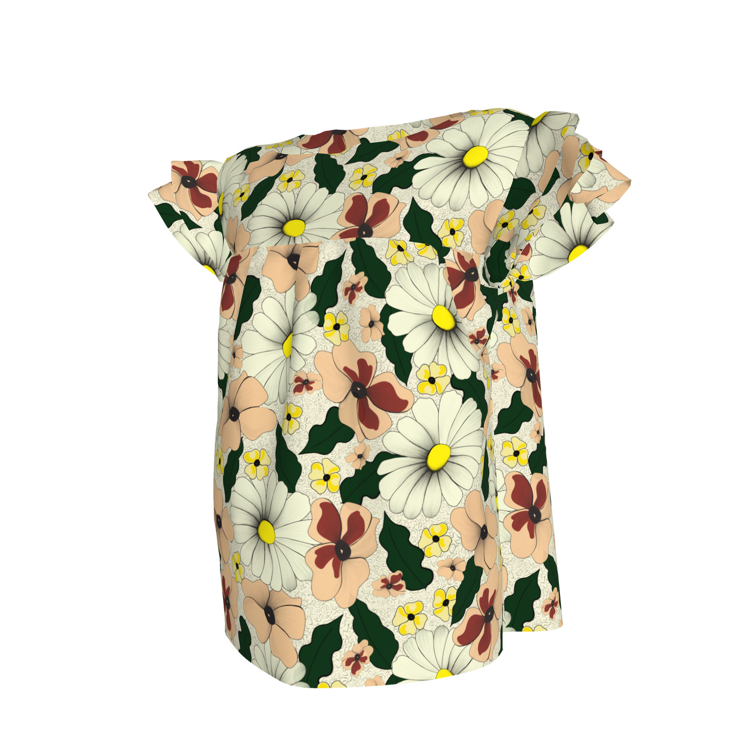 Kid's Ruffled Sleeve Top in Ma Jong Floral