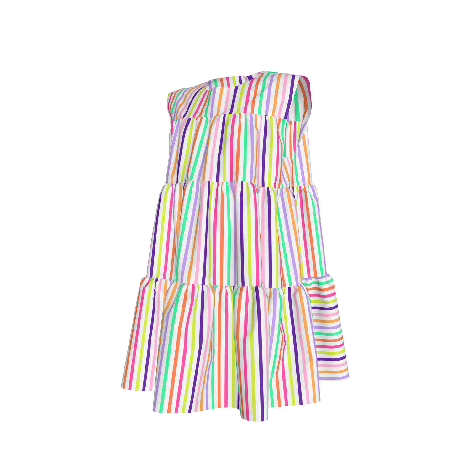 Cute Lines Ruffled Dress