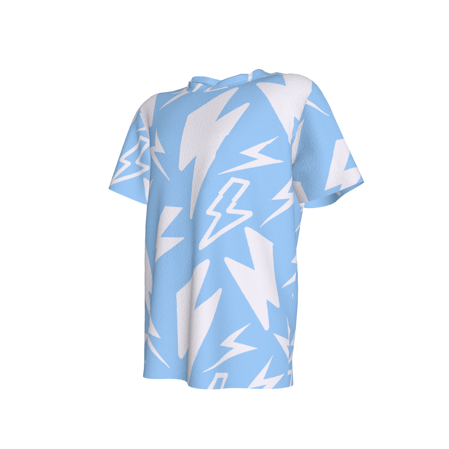 Kid's Pocket T-Shirt in Light Blue Super Thunder in Cotton Spandex Lightweight Jersey