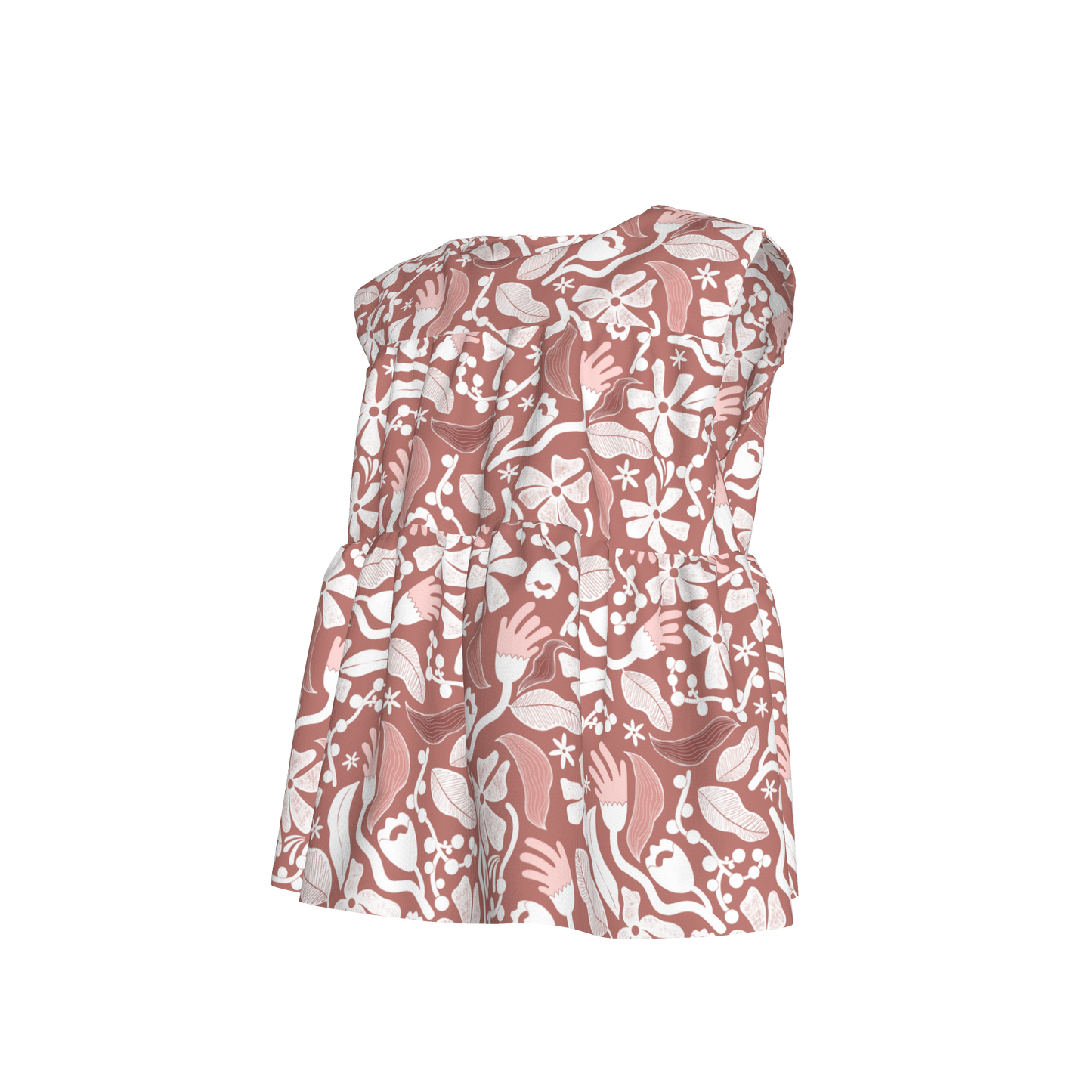 Flowers Ruffle Top