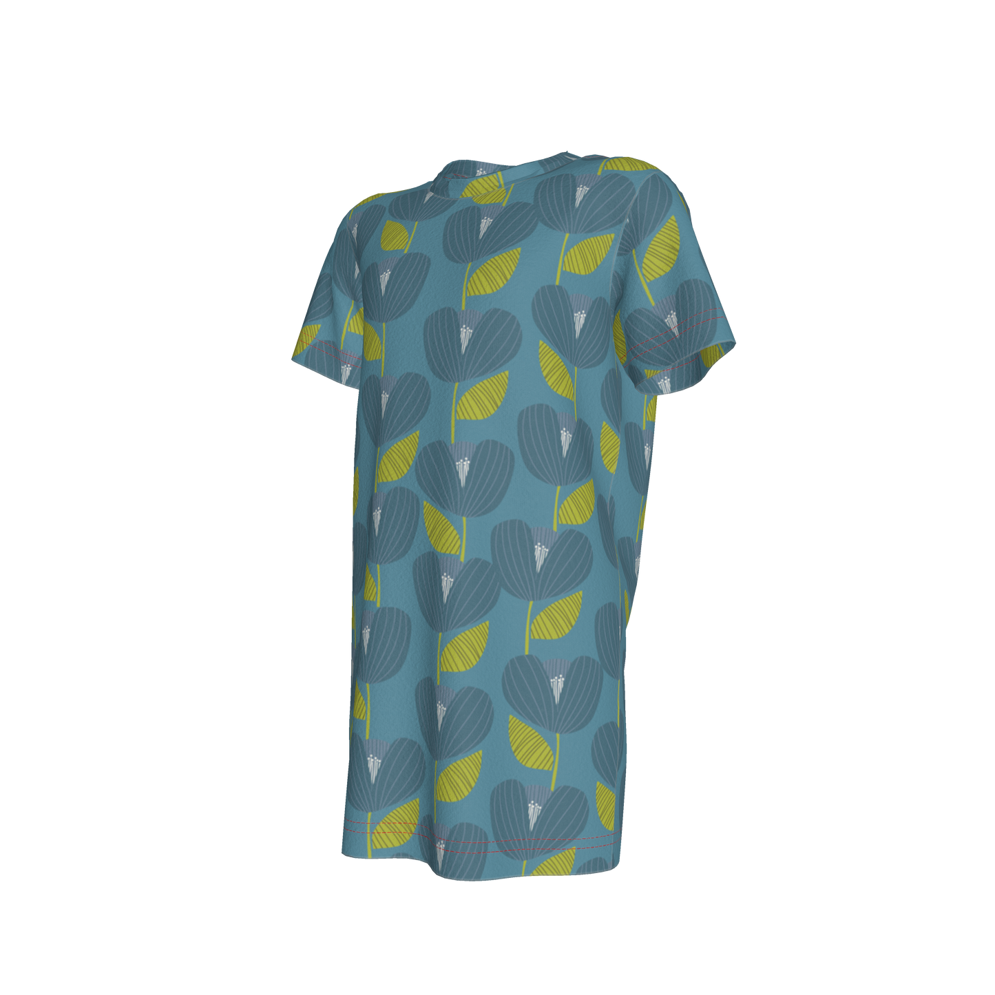 Blue Poppy T-Shirt Dress