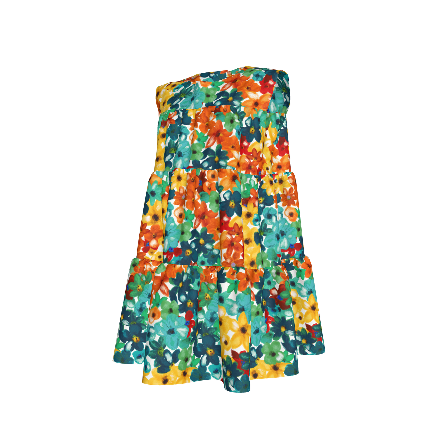 Kid's Ruffle Dress With Lining in Fleur de Esti