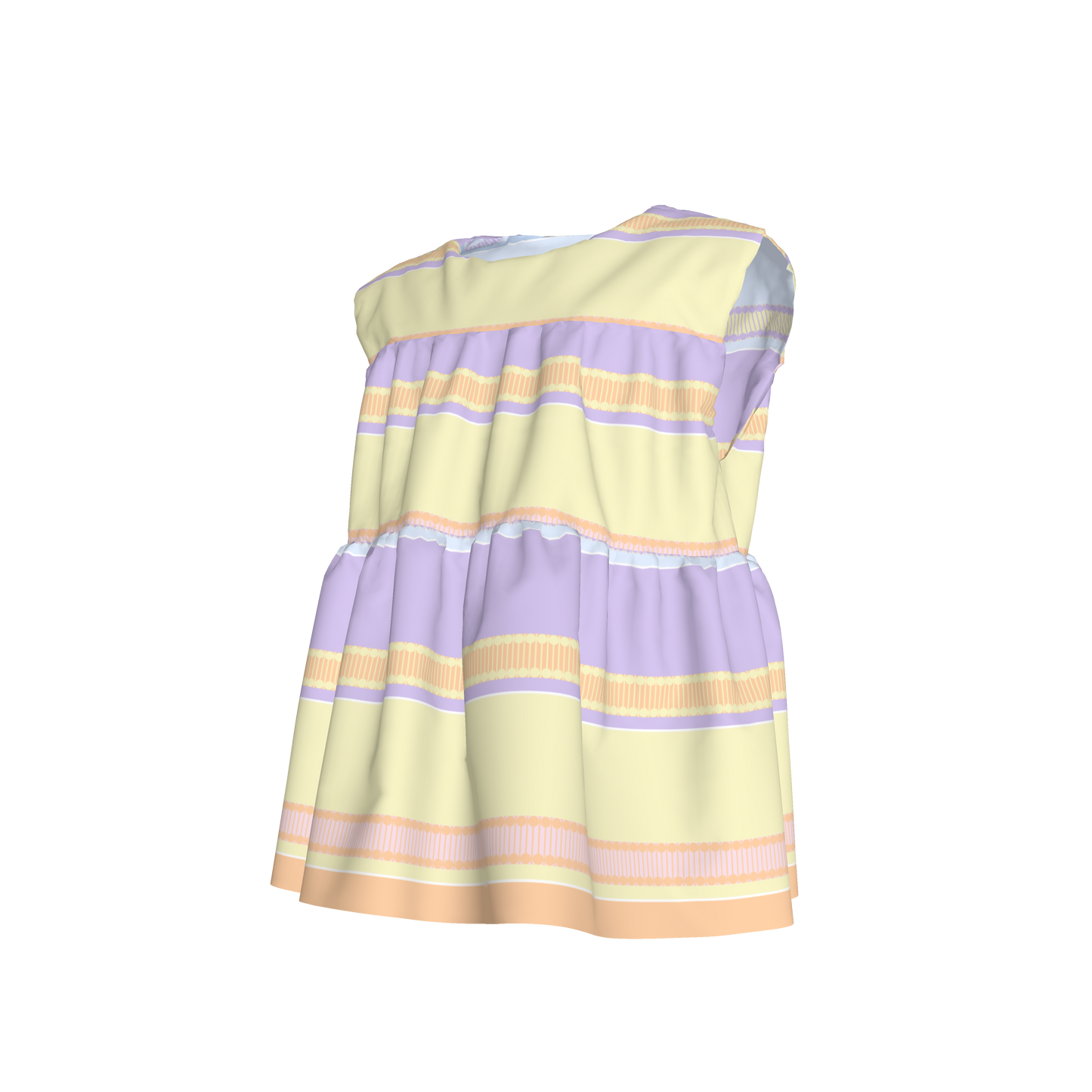 Kid's Sleeveless Ruffle Top in Paquin Pastel