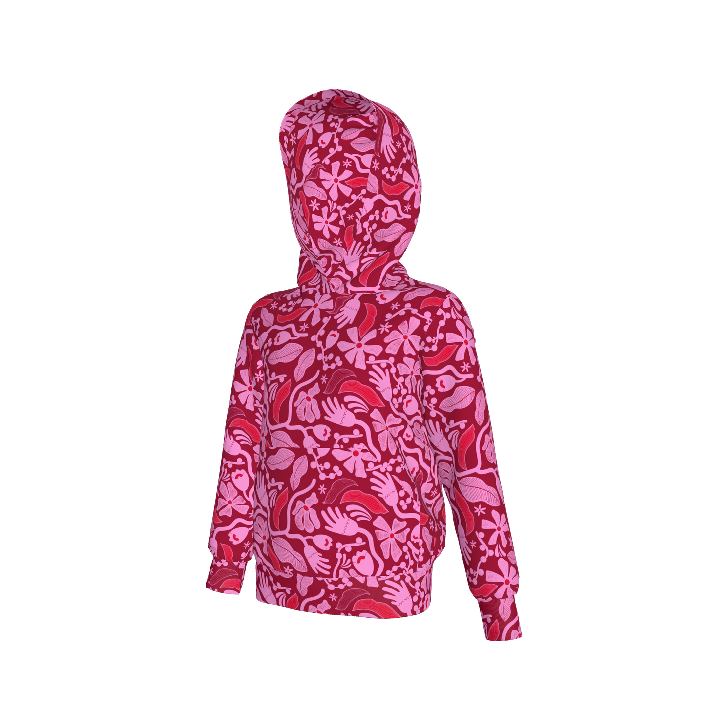 Magenta Flower Hoodie