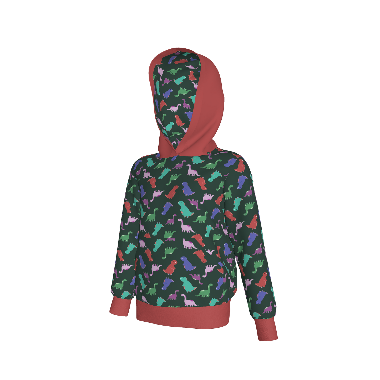 Red Dino Party Pullover Hoodie