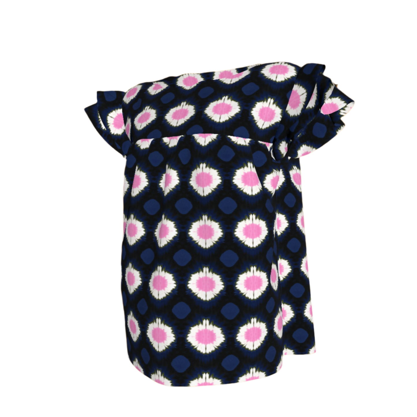 Kid's Ruffled Sleeve Top in Ink Tie Dye