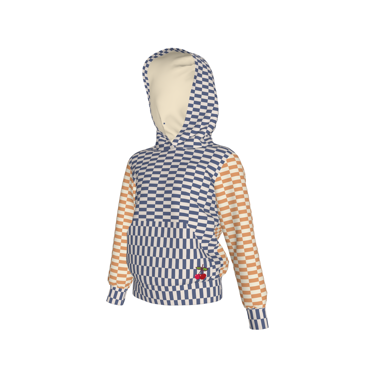 Blue & Yellow Gingham Mix Pullover Hoodie
