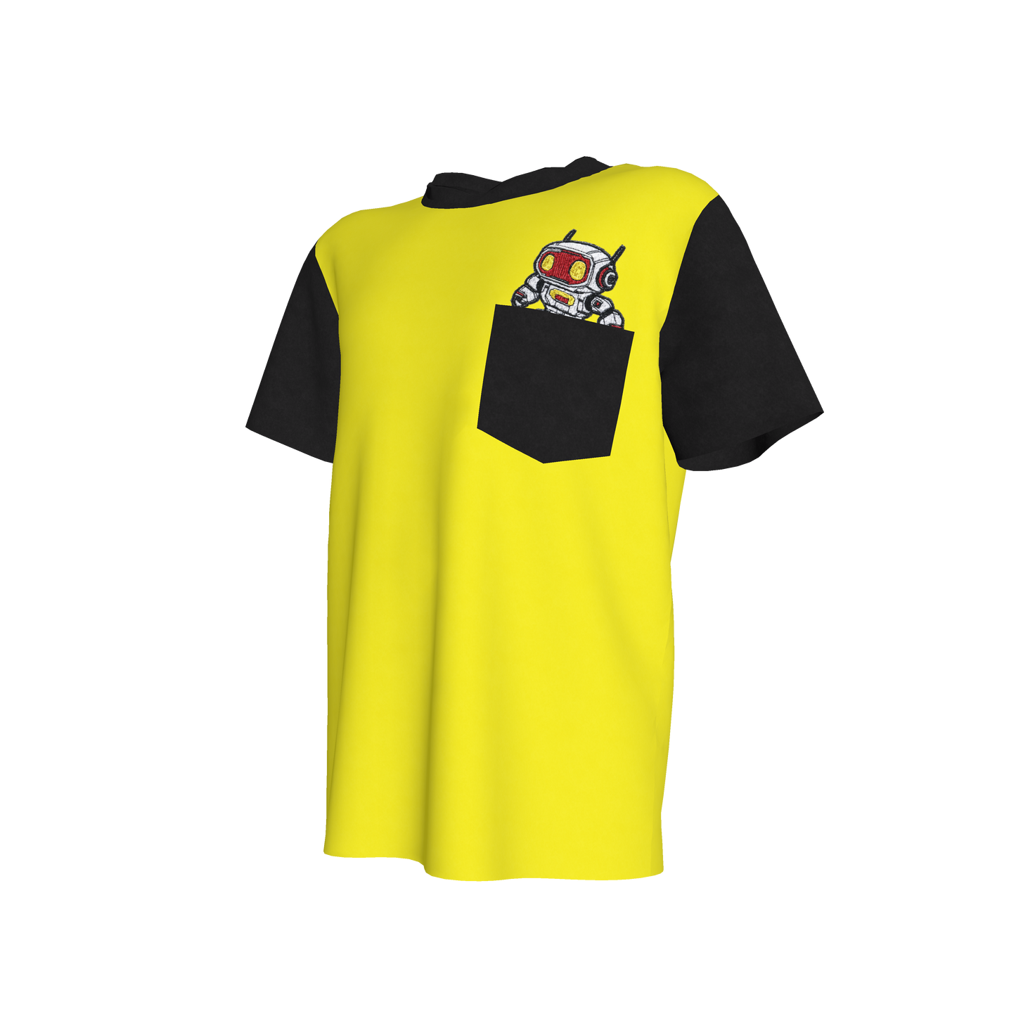 Robot Pocket Pal Tee in Lemon