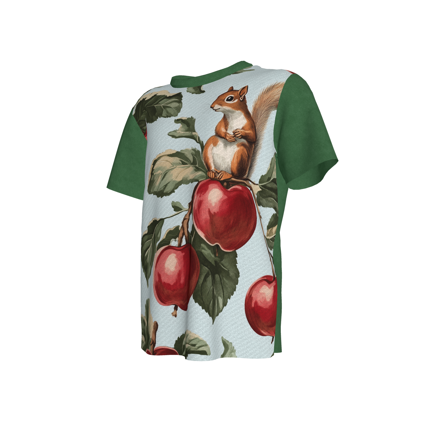 Apple Tree & Squirrel Tee in Green
