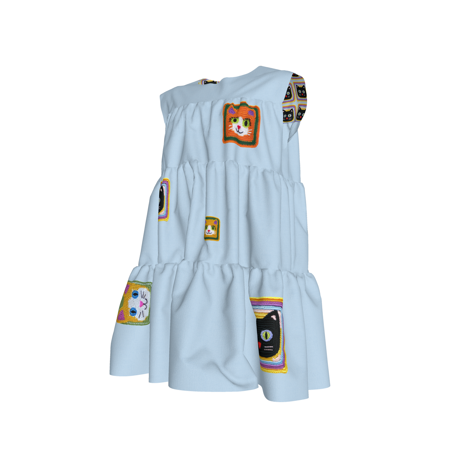 Cat Crochet Dress in Ice