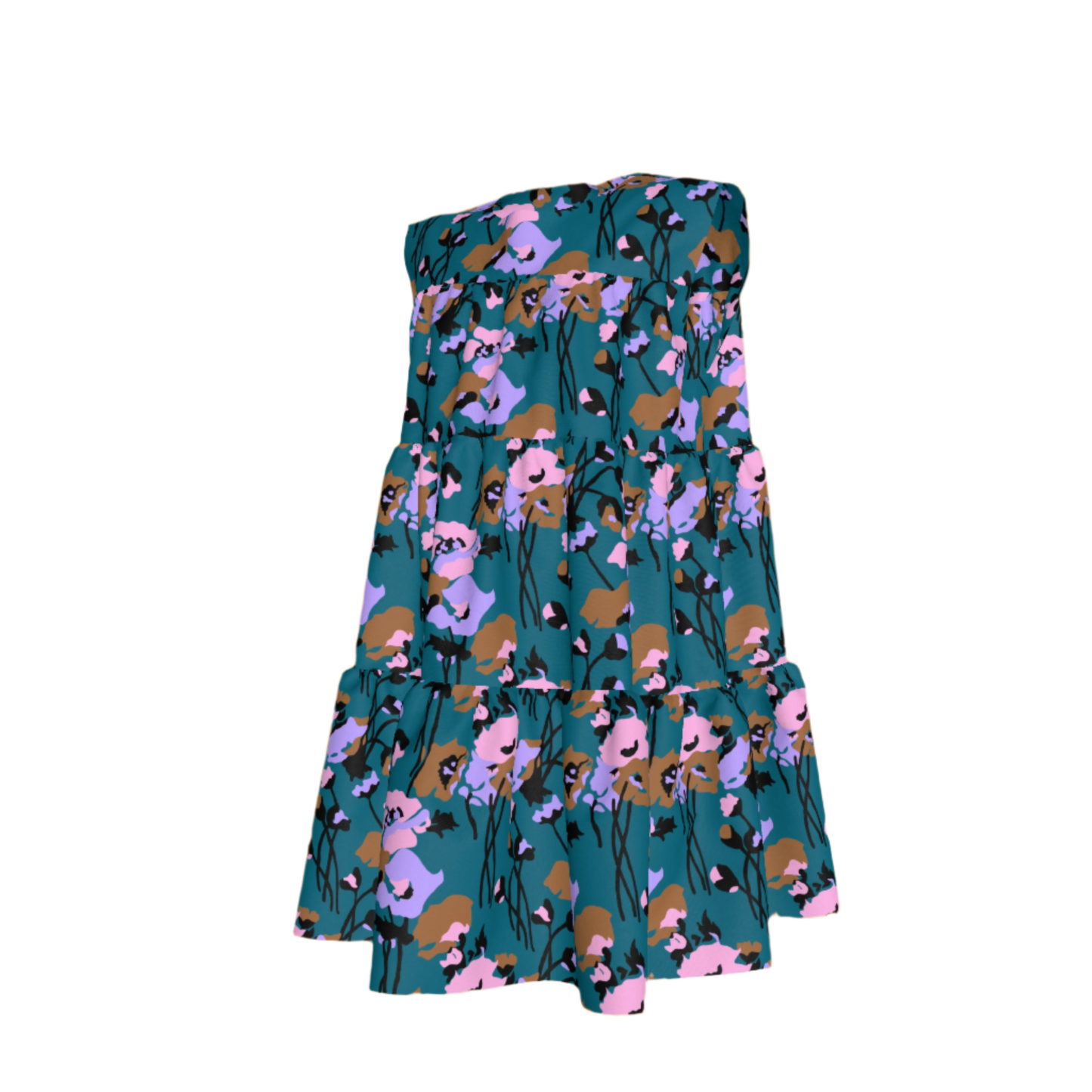Kid's Ruffle Dress With Lining in Dini's Teal Floral