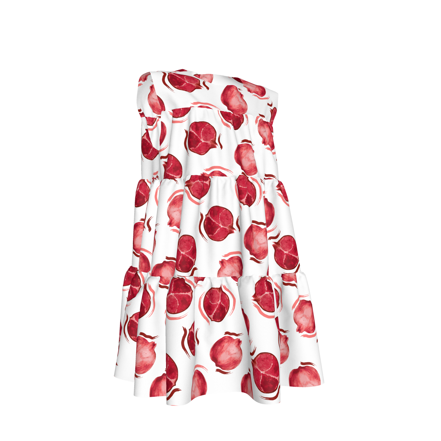 Kid's Ruffle Dress With Lining in Spring Pomegranates