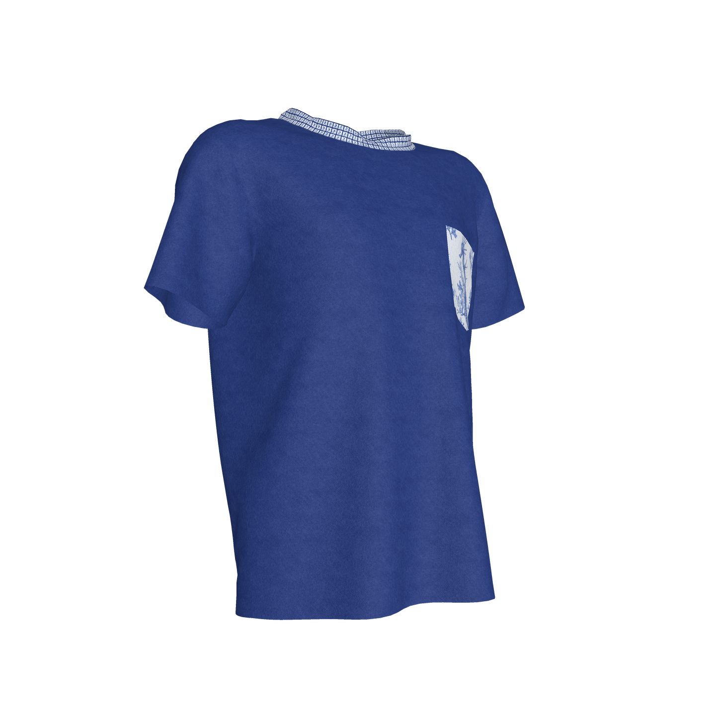 Seahorse Pocket Detail Tee in Blue