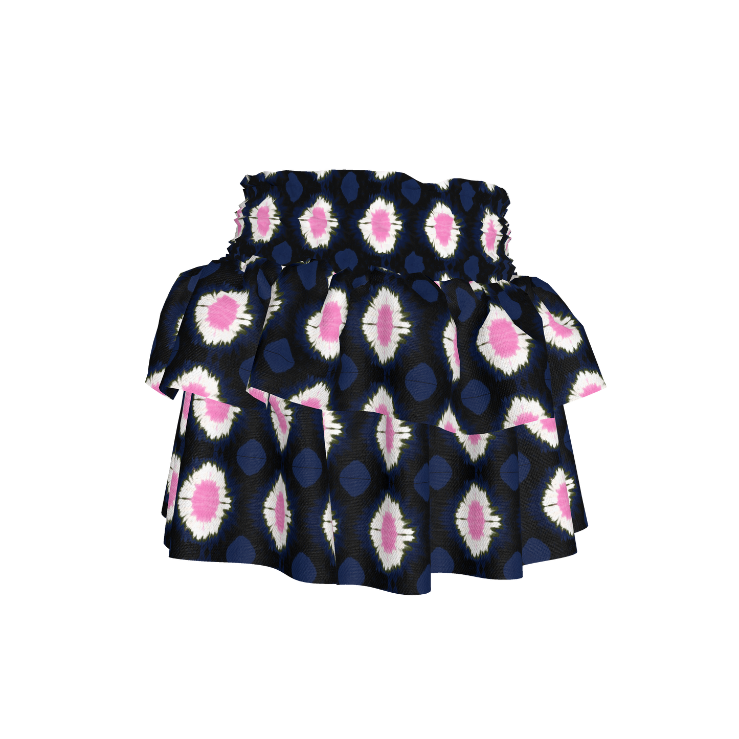 Kid's Smocked Ruffle Skirt in Ink Tie Dye