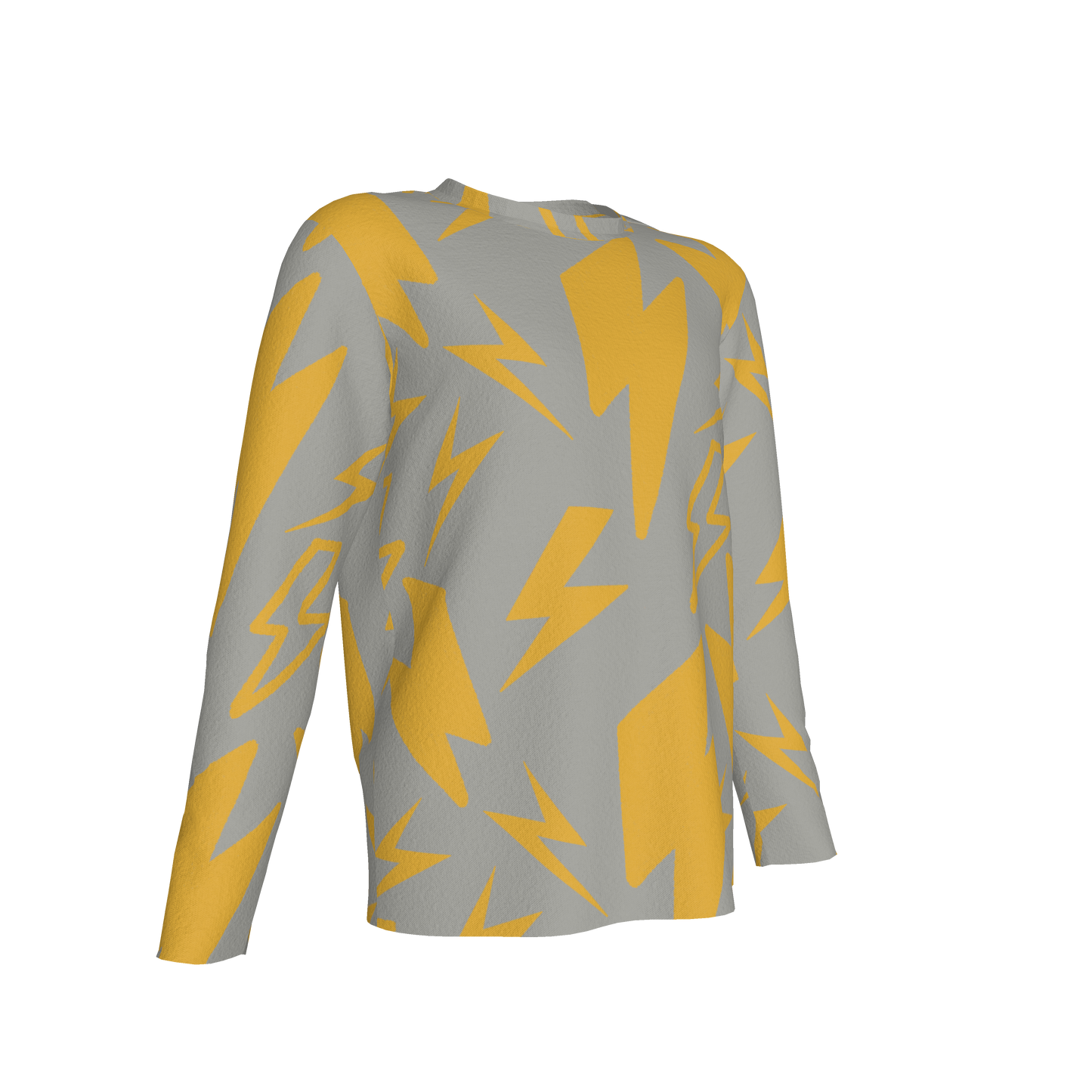 Kid's Long Sleeve TShirt in Light Grey Super Thunder in Cotton Spandex Lightweight Jersey