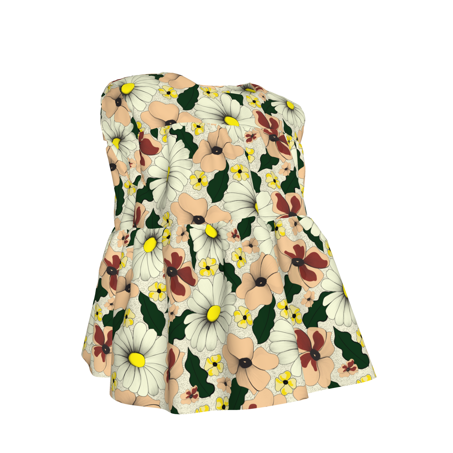 Kid's Sleeveless Ruffle Top in Ma Jong Floral