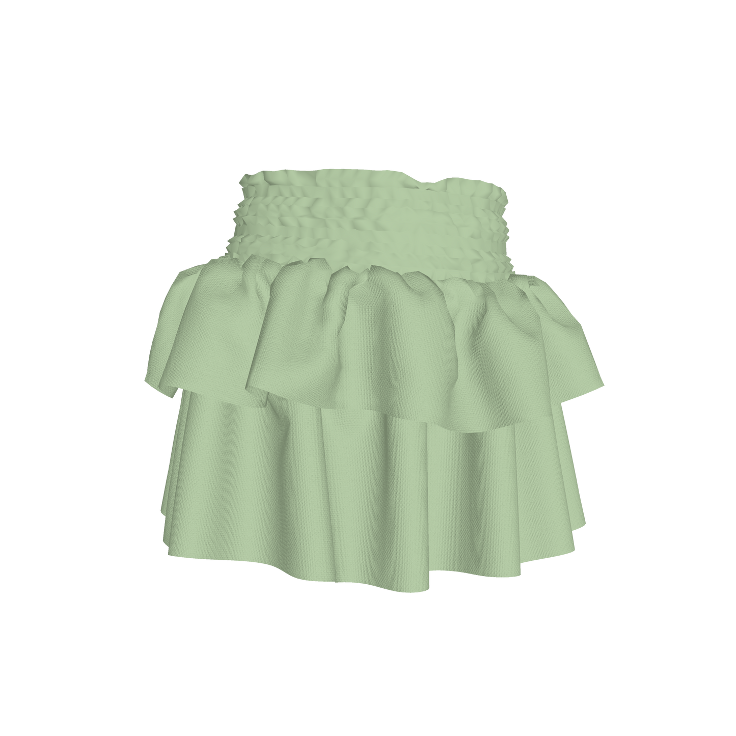 Smocked Ruffle Skirt in Solid Pastel Green
